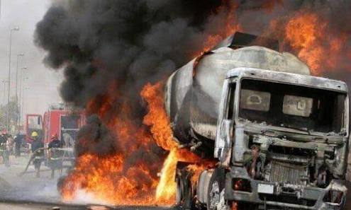 Two vehicles razed as fire guts fuel tanker in Lagos tanker
